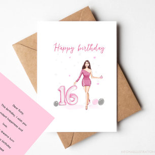 Carte De Correspondance 16ème anniversaire,