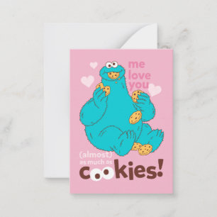 Carte De Correspondance 1, rue Sésame Le monstre des cookies m'aime bien