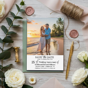 Carte De Correspondance 25e Anniversaire de Mariage Enregistrer la Date Ph