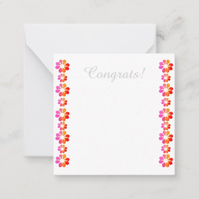 Carte De Correspondance 30 Fleur rouge orange (Devant)