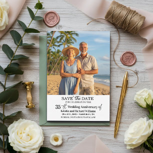 Carte De Correspondance 35e Anniversaire de Mariage Enregistrer la Date Ph