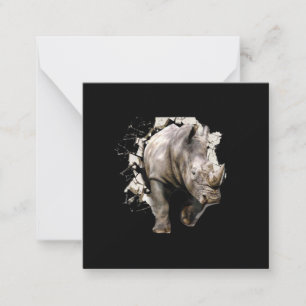 Carte De Correspondance 3d Rhino - African Safari Animal Rhinoceros