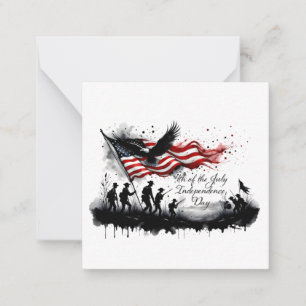 Carte De Correspondance 4 juillet art patriotique avec drapeau et soldats