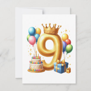 Carte De Correspondance 9e anniversaire doré