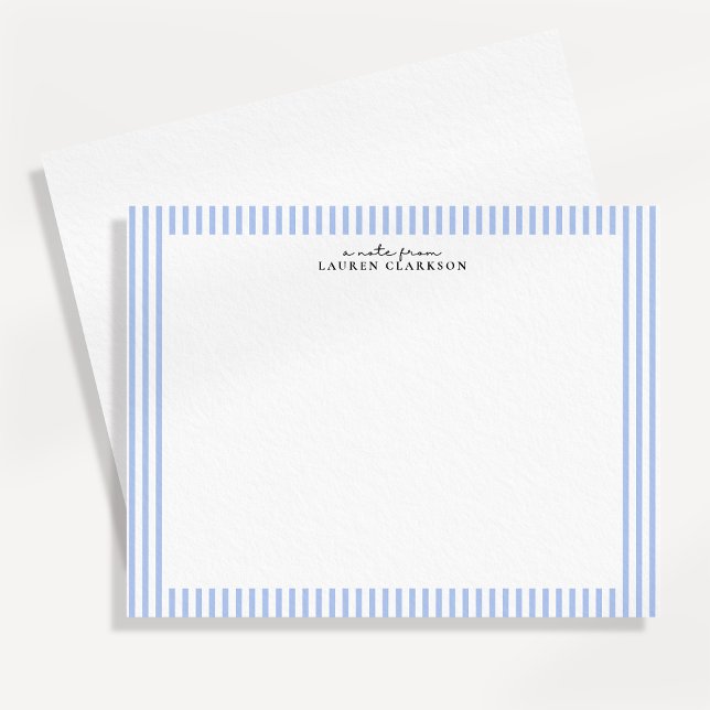 Carte de correspondance à bordure rayée bleu clair (Créateur téléchargé)
