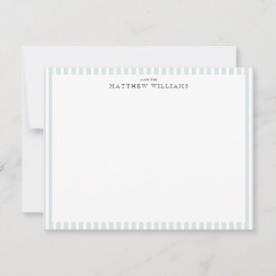 Carte de correspondance à bordure rayée bleue Prep
