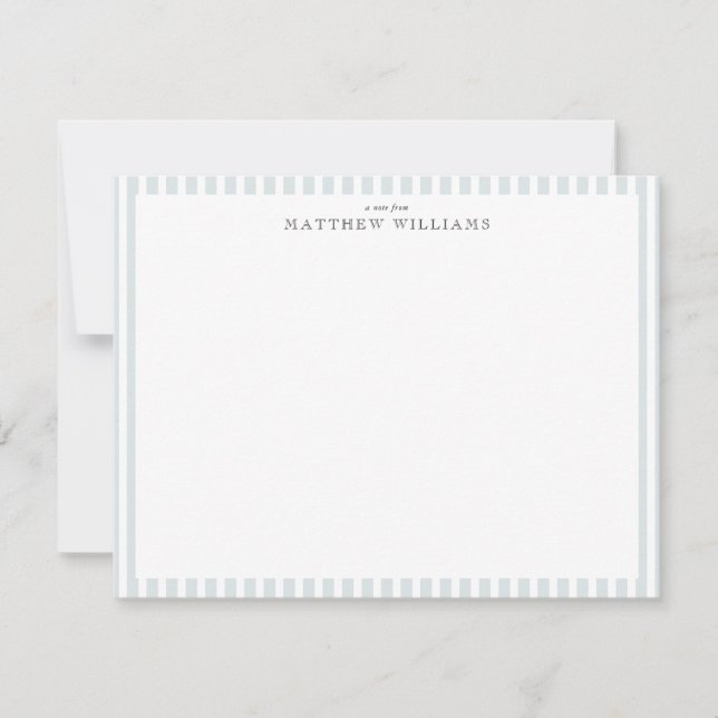 Carte de correspondance à bordure rayée bleue Prep (Devant)