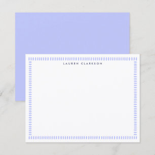 Carte de correspondance à bordure rayée lavande pe