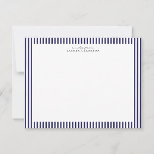 Carte de correspondance à bordure rayée marine