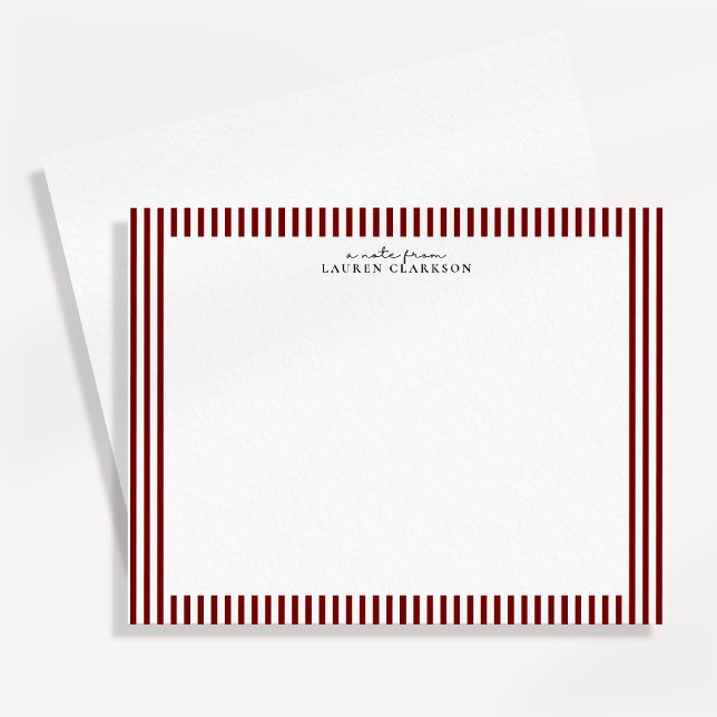 Carte de correspondance à bordure rayée rouge prof (Créateur téléchargé)