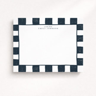 Carte de correspondance à carreaux Navy