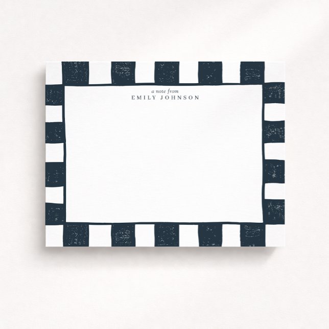 Carte de correspondance à carreaux Navy (Créateur téléchargé)