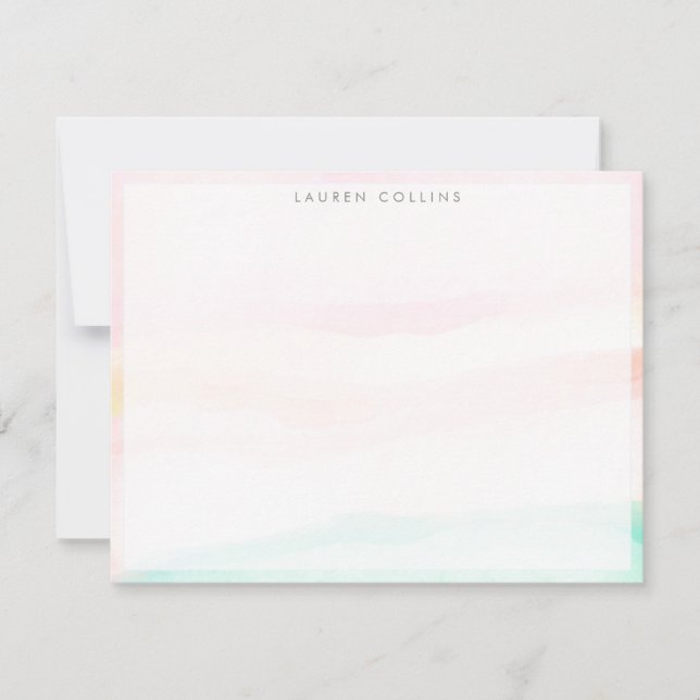 Carte de correspondance à l'aquarelle pastel (Devant)