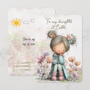 Carte De Correspondance À ma fille à Pâques