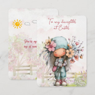 Carte De Correspondance À ma fille à Pâques