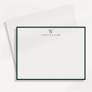 Carte de correspondance à monogramme à bordure ver