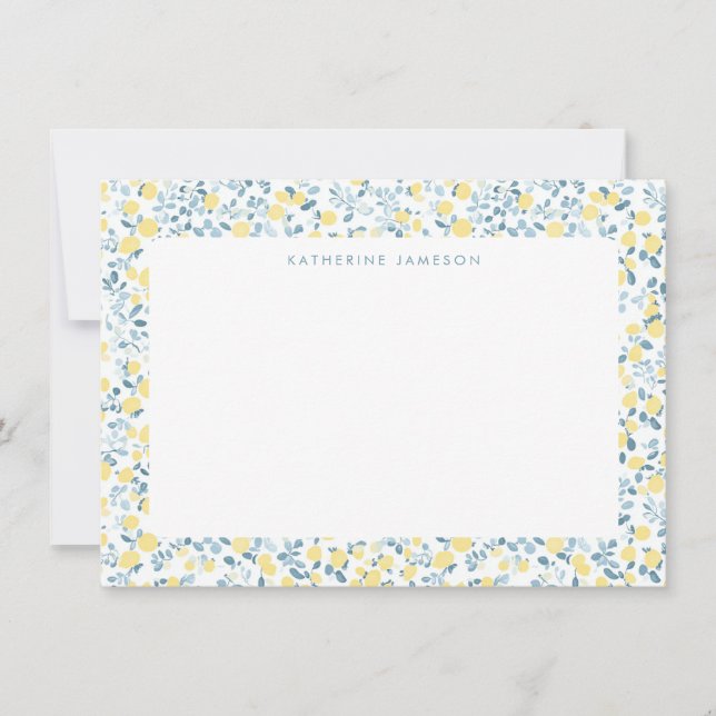 Carte de correspondance à monogramme Blue Yellow L (Devant)