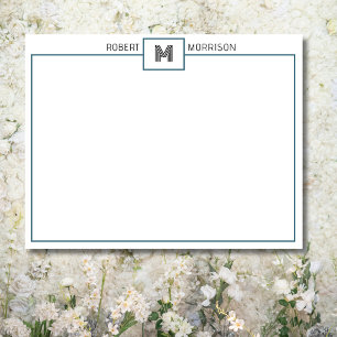Carte de correspondance à monogramme chic