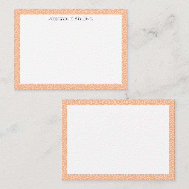 Carte de correspondance à texture imprimée de cœur (Devant / Derrière)