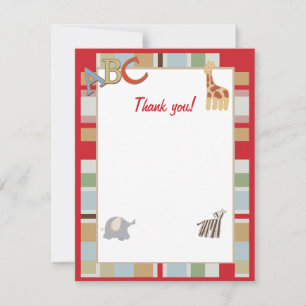 Carte De Correspondance ABC Alphabet Soup Jungle Merci notes