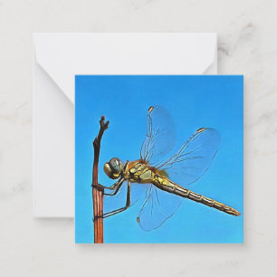 Carte De Correspondance Accrochez-Vous À La libellule Artistique Contre Le