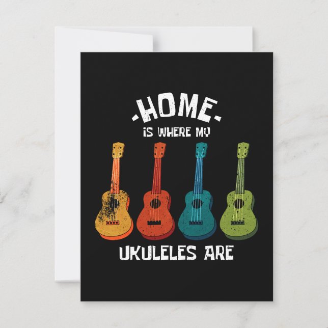 Carte De Correspondance Accueil où sont mes Ukuleles (Devant)