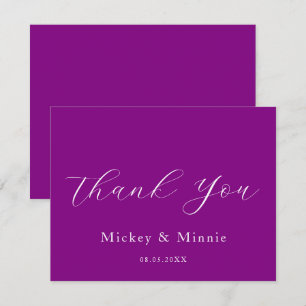 Carte De Correspondance Accueil personnalisé en Merci violet