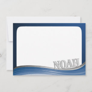 Carte De Correspondance Acier avec le nom Noah Flat Note