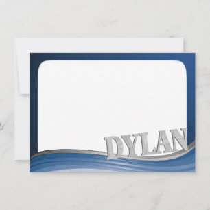 Carte De Correspondance Acier avec nom Dylan Flat Note