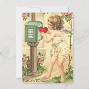 Carte De Correspondance Adorable Cupid Chérubin Vintage Saint-Valentin
