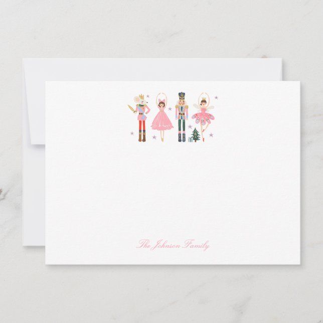 Carte De Correspondance Adorable Noël Pink Nutcracker (Devant)