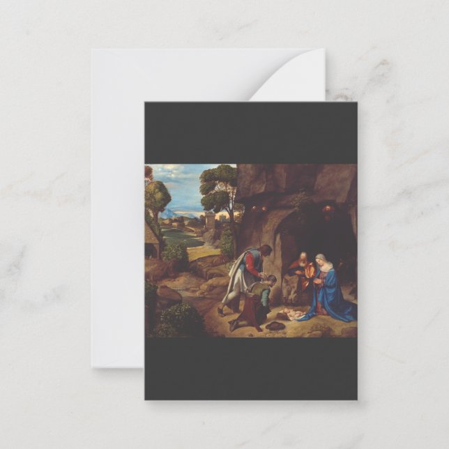 Carte De Correspondance Adoration des bergers par Giorgione (Devant)