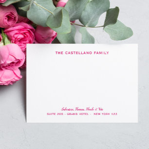 Carte De Correspondance Adresse de famille personnalisée Noms cursifs CHAU