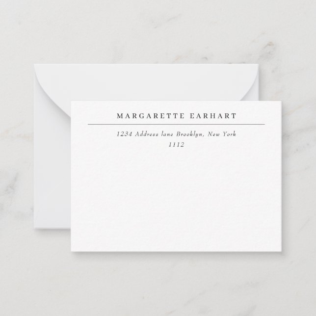 Carte De Correspondance Adresse professionnelle simple (Devant)