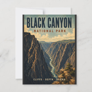 Carte De Correspondance Affiche de style vintage du parc national de Black