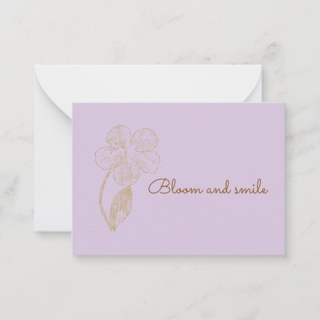Carte De Correspondance Affirmation positive Fleurir et Sourire (Devant)