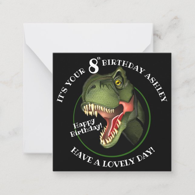 Carte De Correspondance Âge de mignon Dinosaur Enfant Anniversaire (Devant)