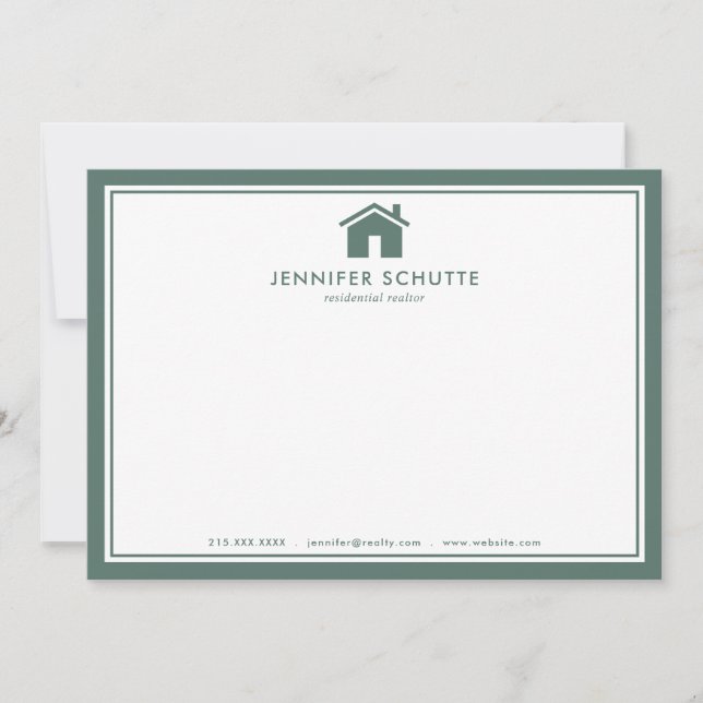 Carte De Correspondance Agent immobilier personnalisé Sage Green Plaid (Devant)