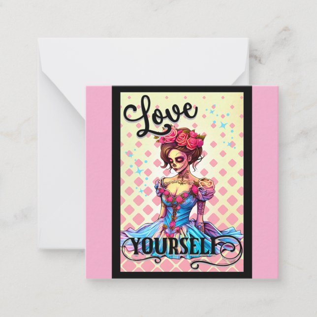 Carte De Correspondance Aime-toi Sugar Skull (Devant)