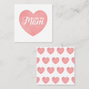 Carte De Correspondance Aimez votre maman texte dans l'eau rose coeur