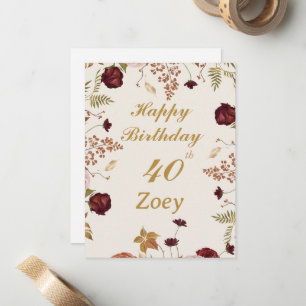 Carte De Correspondance Ajouter son âge et le nom Jolie femme anniversaire
