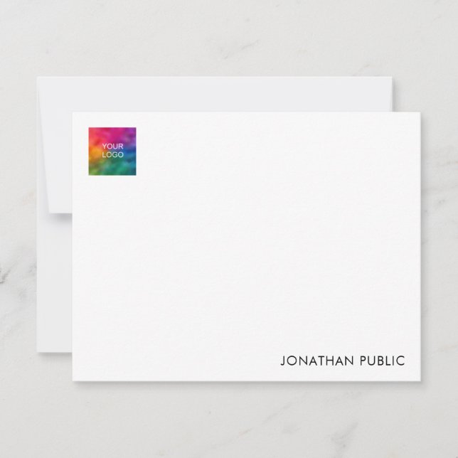 Carte De Correspondance Ajouter un nom Logo Ici tendance moderne minimalis (Devant)