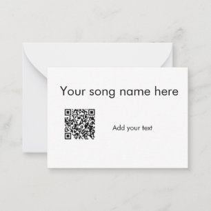 Carte De Correspondance Ajouter votre nom de chanson ici q r code ajouter 