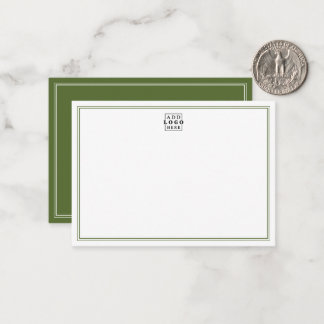Carte De Correspondance Ajoutez Votre Logo Olive Vert Double Bordure Entre
