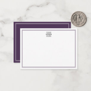 Carte De Correspondance Ajoutez Votre Logo Plum Double Bordure Entreprise 