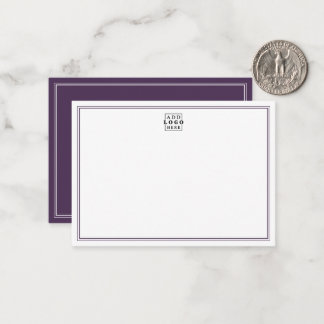 Carte De Correspondance Ajoutez Votre Logo Plum Double Bordure Entreprise