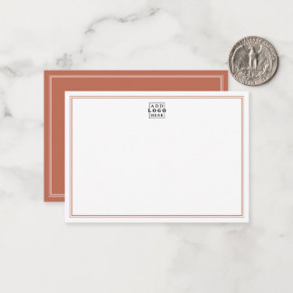 Carte De Correspondance Ajoutez Votre Logo Terracotta Double Bordure Entre