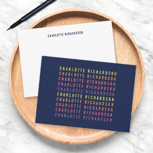 Carte De Correspondance Ajoutez votre nom Dégradé de couleur amusant