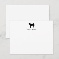 Akita Chien Noir et Blanc Monogramme Personnalisé 