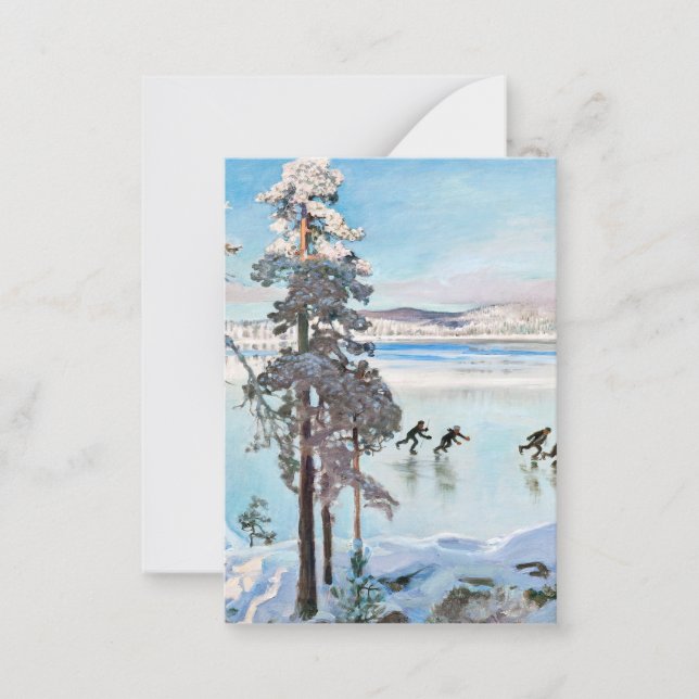 Carte De Correspondance Akseli Gallen-Kallela - Skaters près de Kalela Sho (Devant)